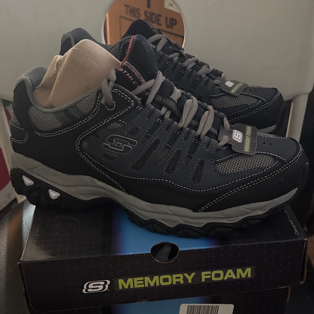 Skechers “After Burn” Men's Black and Gray Athletic Shoes